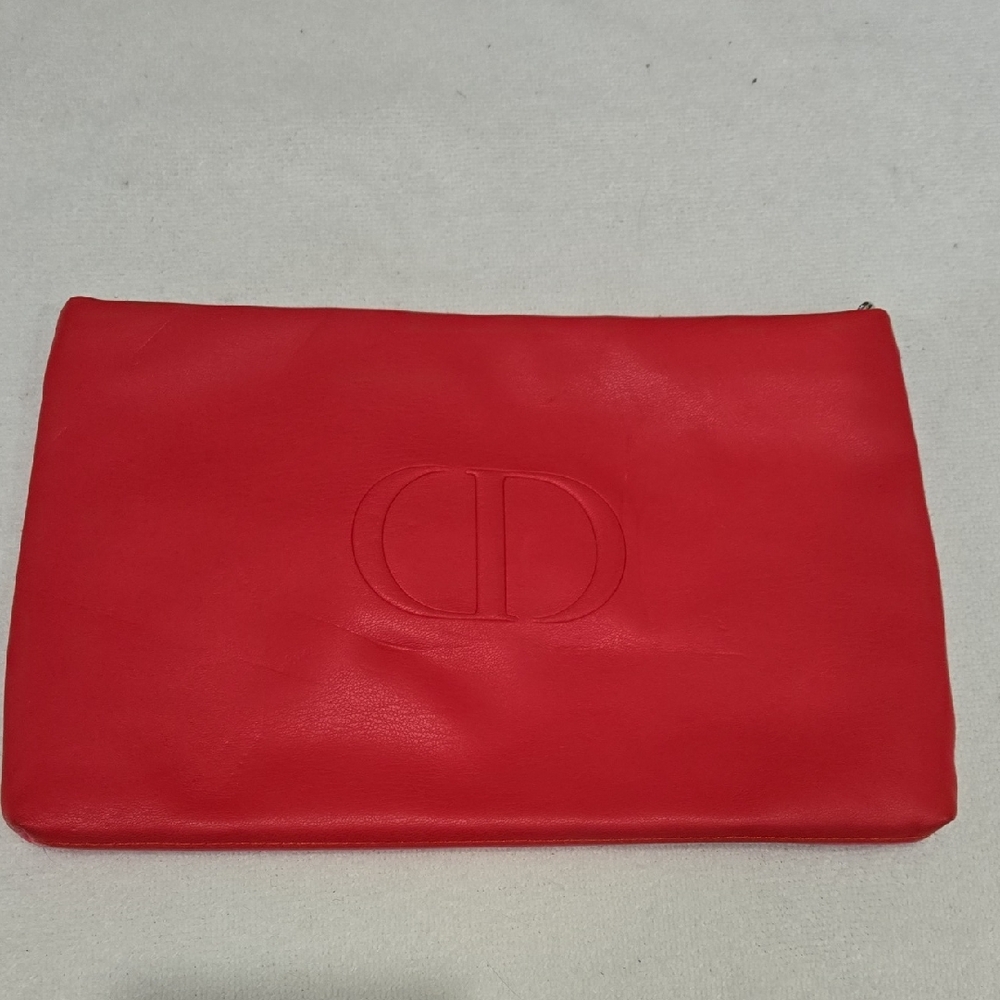 ​✨ Authentic Christian Dior Red Leather Pouch Clutch - Silver Hardware ✨